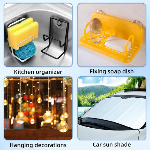 AQUANEAT 20 Packs Clear Suction Cups 1.2/1.8 Inch Sucker Pads with Hooks for Home Organization Decoration
