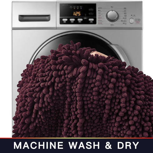 Walensee Bathroom Rug Non Slip Bath Mat, 36x24 Inch Plum Purple, Water Absorbent Super Soft Shaggy Chenille Machine