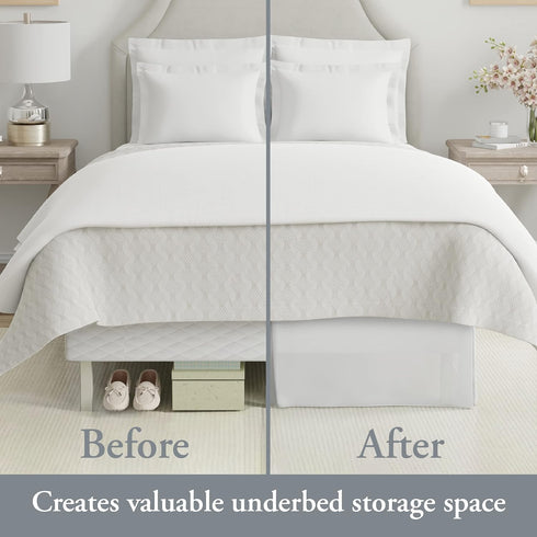 Bed Maker’s Bed Skirt, Never Lift Your Mattress, Mocha, 14 Inch Drop Length, Split Corners, Full