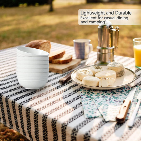 Set of 6 Unbreakable Cereal Bowls, 25 OZ Wheat Straw, Microwave and Dishwasher Safe, Eco-Friendly Beige Bowls