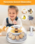 12 360 Incubators for Hatching Eggs, Chicken Waterer Cups, Automatic Egg Turner Holds Eggs, Smart Incubator Clear