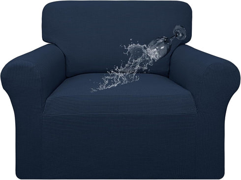 Easy-Going 100% Waterproof Chair Couch Cover, Dual Waterproof Sofa Slipcover, Dark Blue for Kids and Pets