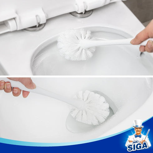 1 Set MR.SIGA Toilet Plunger and Bowl Brush Combo for Bathroom Cleaning, White