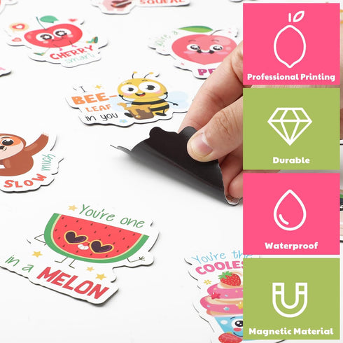 16 Pcs Cute Fridge Magnets, Fun Puns Magnetic Stickers for Locker, Fridge, Whiteboard