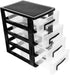 Garneck 4 Portable Drawers Desk Fridge Organizer - Clear Vanity Storage Drawers, Small Drawer Showcase for Crafts, Black