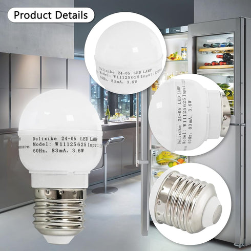 W11216993 W11125625 Whirlpool Refrigerator Light Bulb Replacement, Wattage: 3.6w, White