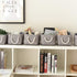 TheWarmHome Storage Bins for Shelves - 11.8x7.9x5.2 inch Grey Fabric Storage Baskets for Organizing