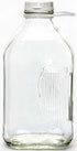 The Dairy Shoppe 2 Qt Heavy Glass Milk Bottle with Handle & Cap, 64 Oz, 1/2 Gal.