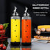 Set 17 oz Set 2 Glass Olive Oil Dispenser Bottle for Kitchen Shatterproof & Leakproof Oil and Vinegar Dispenser