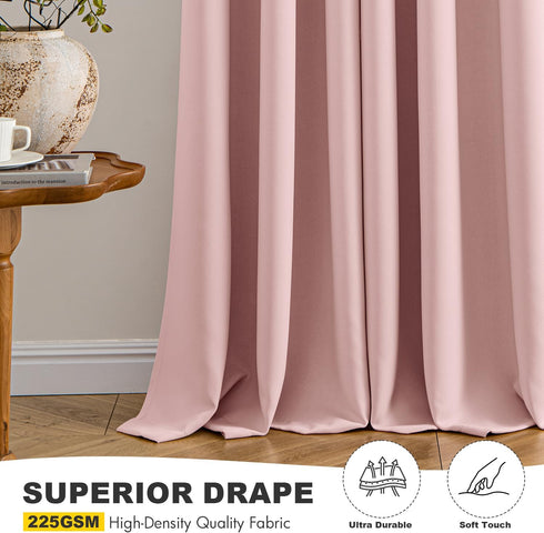 63 Inches 2 Grommet 40x63 Inch MIULEE Baby Pink Blackout Curtains for Girls Bedroom Living Room Long Panels, Nursery