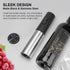 COKUNST Electric Wine Openers - Reusable Corkscrew Opener with Foil Cutter, Battery Operated Stainless Steel