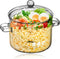 ERINGOGO 1900ML Glass Saucepan with Lid, Heat-Resistant Simmer Pot for Pasta, Soup, Milk, Baby Food
