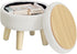 SONGMICS Storage Ottoman, Foot Stool, Round Ottoman with Padded Seat, Foot Rest