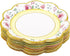 Fancy Land Floral Paper Plates - 7.28 Inches Vintage Small Party Plate, 24 Count for Celebrations