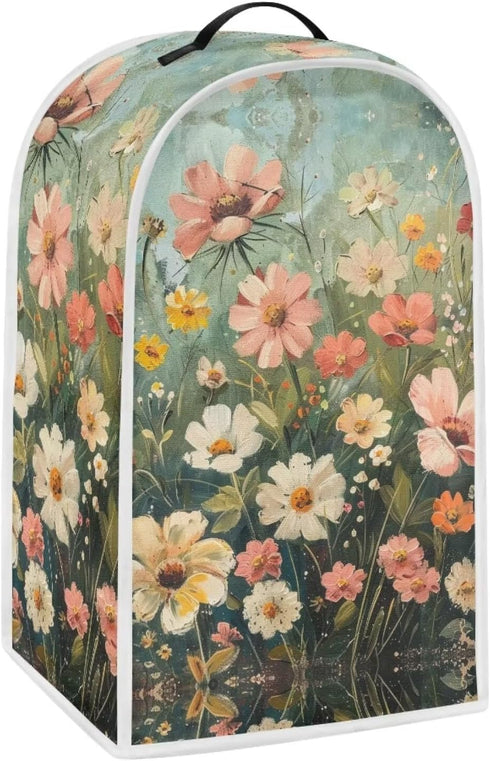 Blender Cover Dust Cover, Floral Food Processor Cover with Top Handle, Anti-Fingerprint Coffee Maker Cover, Kitchen