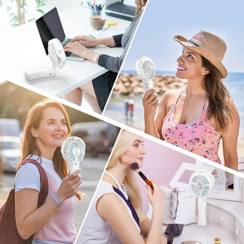 HandFan Portable Misting Fan, Handheld Spray Water Mister, USB Rechargeable Mini Cooling Hand Fans for Summer