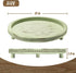 KULEDM Handmade Wooden Decorative Tray, Small Beaded Coffee Table Tray Decor, Sage Round Serving Tray for Coffee Table