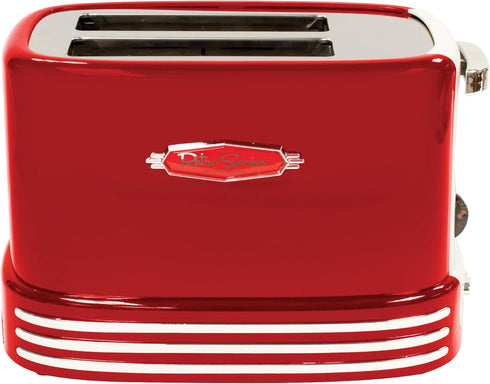 Nostalgia New and Improved Wide 2-Slice Toaster - Perfect for Bread, English Muffins, Bagels, 5 Browning Levels, Crumb