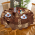 AOYEGO 60 Inch Coffee Themed Table Cloth Restaurant Mocha Latte Milk Classic Scribble Round Tablecloth for Dining Room