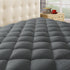 King Taupiri Quilted Mattress Pad Cover, Dark Gray, Cooling Soft Pillowtop, Deep Pocket (8"-21")