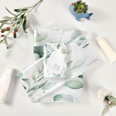 YOCIBIUT 3 Set,Microfiber Bathroom,1 Towel,1 Towel,1 Piece Sage Green Eucalyptus Bath Towels Absorbent Vintage