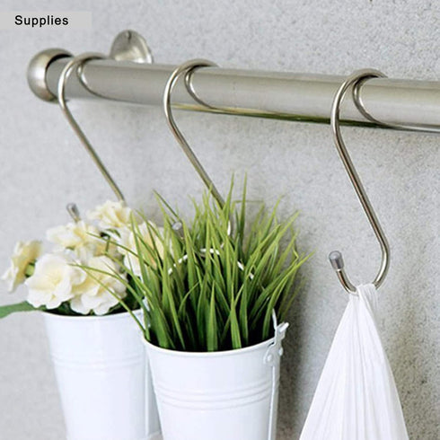 20 Pack 3.5 Inch S Hooks, Heavy Duty for Plants, Hangings, Outdoor, Lights, Cups - Large Hangers for Kitchen, Bathroom,