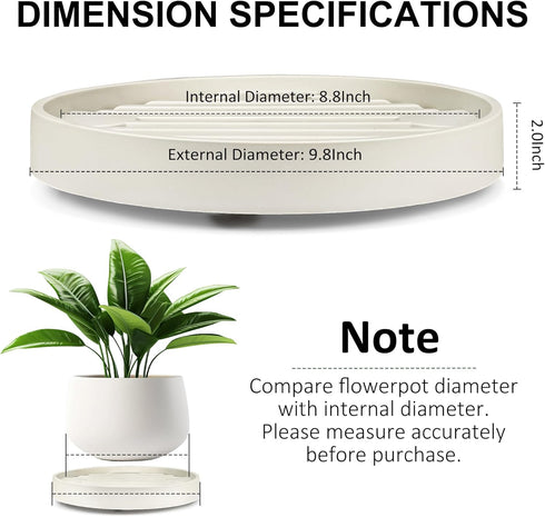 9.8Inch 4 2Pack Plant Caddy with Hidden Wheels, Rolling Plants Stand with Wheel, Invisible Casters, Indoor Plant