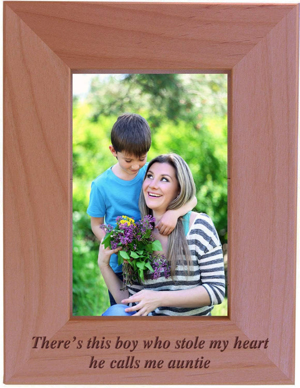 CustomGiftsNow Engraved Wood Picture Frame, "There's This Boy Who Stole My Heart" (4x6 Vertical)