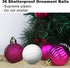 Set of 36pcs Fuchsia 1.6" Small Shatterproof Christmas Balls Ornaments for Tree Birthday Halloween Wedding Decorations