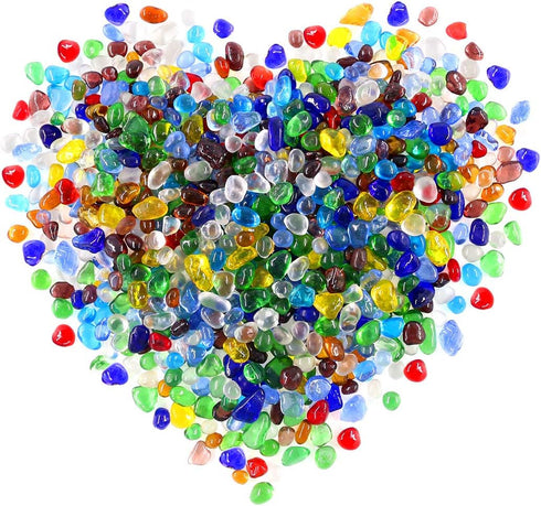 Hilitchi Flat Glass Marbles, Gemstones Glass Stones for Table Scatter, Vase Fillers, Event Weddings Birthday Christmas
