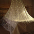 Bed Canopy Mesh Netting with Fluorescent Stars, Glow in Dark Hanging Dome Canopy for Single to King Size Beds, White
