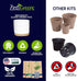 4 Set. Deluxe Ceramic Indoor Herb Kit Variety Herbs for Indoor & Outdoor Get Growing with Pots, Potting Soil for Window