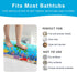 40''x16'' XIYUNTE Baby Bath Mat for Tub Non Slip Kids Bath Mat - Extra Long Cartoon Bathtub Mat Non Slip Kids Shower