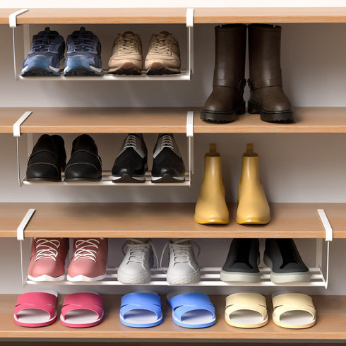 2 Closet 16.5-31.5 Inch CroBlissful Pcs Expandable Shoe Rack Organizer for Adjustable Retractable Hanging Cabinet Shoe