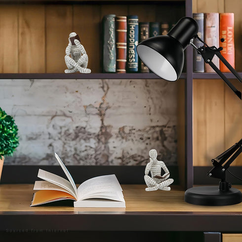 Set 2 Bookshelf Decor Pulp Reading Thinker Sculpture, Abstract Art Statue Ornaments, of Modern Aesthetic Figurine Home