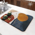 Coffee Bar Mat Rubber Dish Drying Mat for Kitchen Counter, Decorative Coffee Shop Accessories 23.5x15.5in