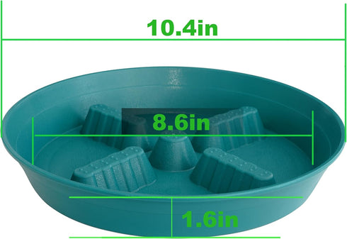 Feyvdzv 4 Pack 10 inch, 8 12 14 17 inch, Plant Saucer Plant Stand Plastic Plant Saucers for Indoors Outdoor, Heavy Duty
