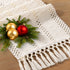 Summer 12x90 inch Socomi Boho Table Runner Macrame Farmhouse Woven Cotton Linen Rustic Coffee Table Runner with Tassels