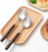 Retro Wooden Handle Spoon Set, Stainless Steel Serving Tablespoons, 4 Pcs with Brown Handle