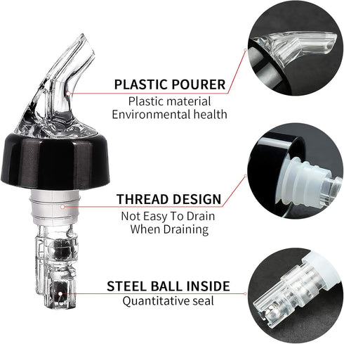 LINALL Pack 3, 1 oz (30 mL) PORE0016 (3) Automatic Measured Bottle Pourer - of Quick Shot Spirit Measure Pourer Drinks
