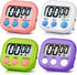 Digital Kitchen Timer 4 Pack, Magnetic Timers with Big Display and Loud Ring for Cooking, Classroom, Game