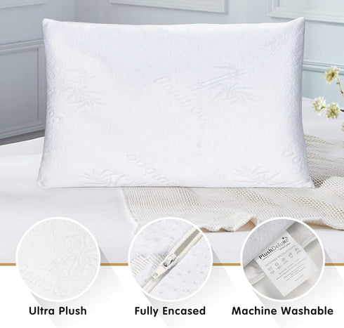 Premium Standard Waterproof Pillow Protector Covers 20''x 28'', Set of 2, Zippered Pillowcase