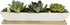 White Succulent Planter Pot Set of 2 - 11.1x2.36x1.77 Inch Long Rectangular Modern Ceramic with Saucer for Office