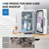 ECOWELL Mini Skincare Fridge with LED Mirror, 4L/6 Can for Makeup Cosmetic Beauty, Small Refrigerator for Bedroom Office