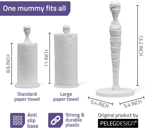 Mummy Peleg Design Tangled Joe - Fun Kitchen Gadget, Cute Paper Towel Holder with Design, Cool and Decorative Kitchen