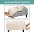 Turquoize Stretch Ottoman Cover - Soft Rectangle Slipcover with Elastic Bottom for Storage Ottoman (Large, Biscotti