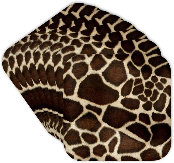 3dRose Giraffe Coat Soft Coasters, Set of 8