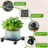 1 Pack 13.5" Metal Square Plant Caddy with Wheels Large Iron Rolling Plant Stand with Casters Heavy-Duty Plant Dolly