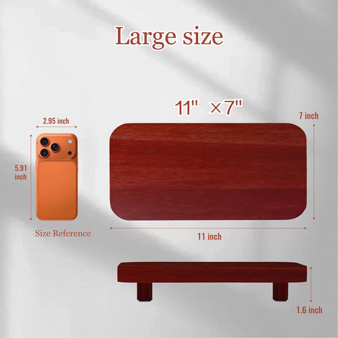 ECOECO 11" 7"- Wood Riser for Decor, Widen Size Pedestal Stand for Bathroom,Farmhouse Decorative Tray Soap Holder