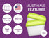 Arrow Reusable Plastic Storage Container Set, 10 Pack, 1 Pint/16 Ounce Each, BPA-Free, Dishwasher/Microwave Safe